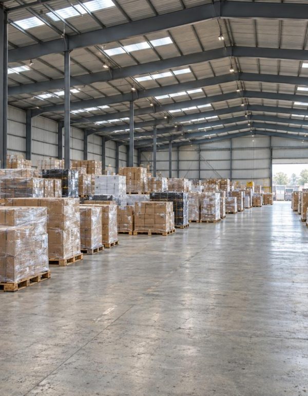 Expansive floor-stored pallet warehouse